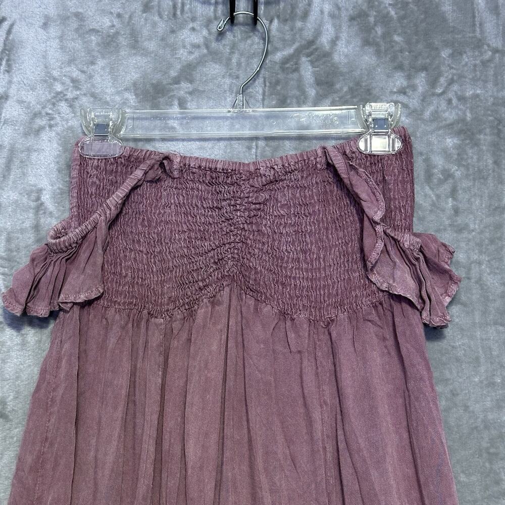 Raviya Off The Shoulder Maxi Dress Womens Size S Pink Mauve Mineral Wash Smocked - Picture 6 of 9